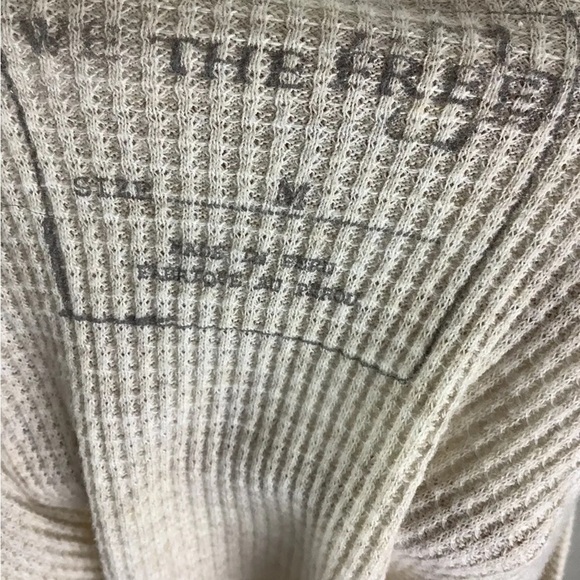 We The Free Sz M Swing Hem Dolman Sleeve Thermal Top Beige Cotton Polyester - Picture 5 of 6